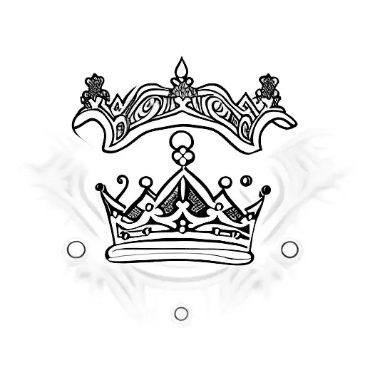 A Kings Crown With Three Thorns With Letter 'K' It Has To Be Small Minimal