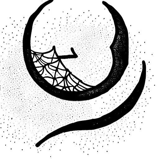 Crescent Moon In Spider Web