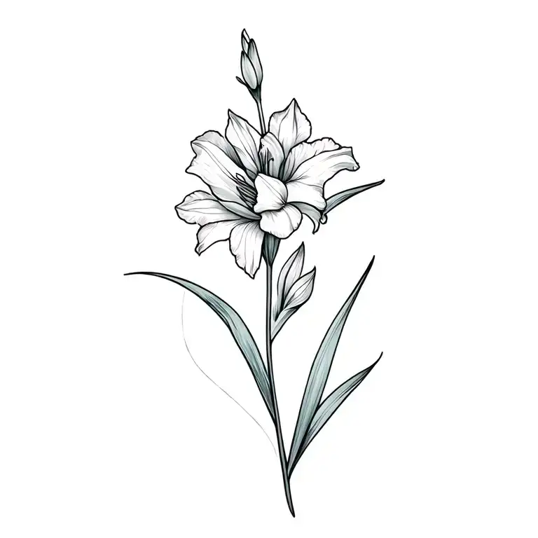 Gladiolus Flower With Leo Zodiac Sign Symbol