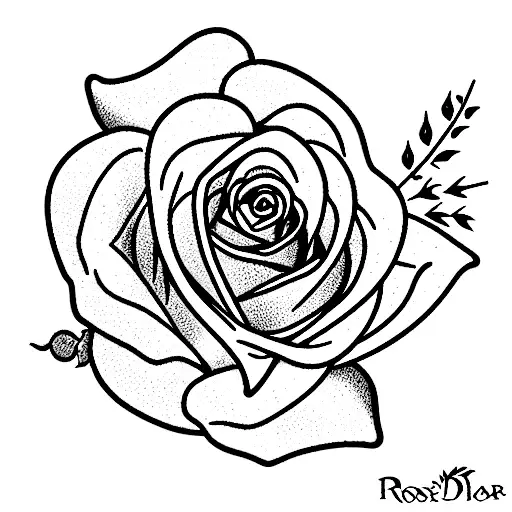 A Ghibli Animation Design Of A Rose With Thorns