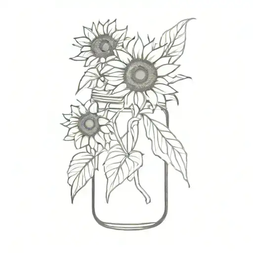 Sunflower In Mason Jar
