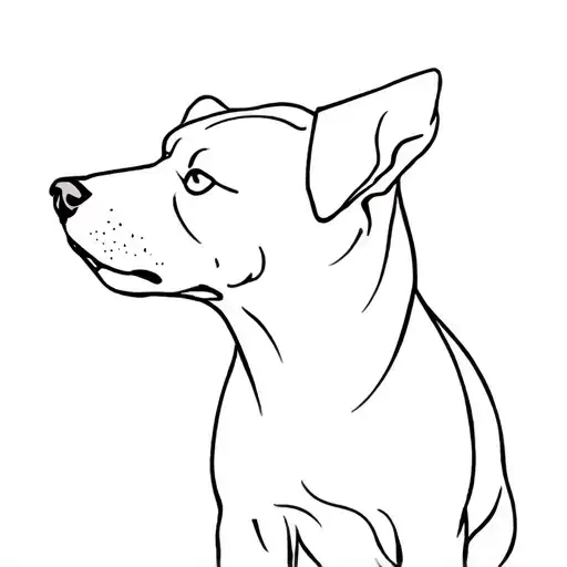 A Minimalist Outline Of A Dog With A Subtle Hint Of Color