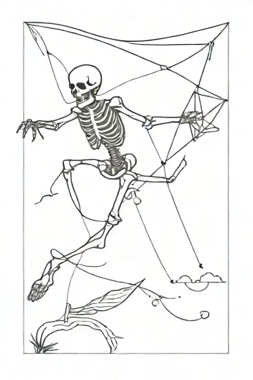 Skeleton Flying A Kite