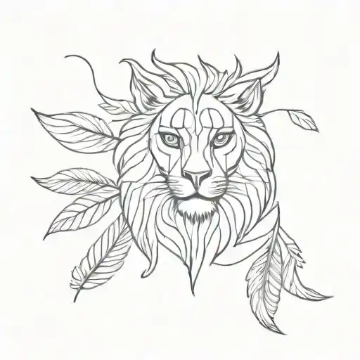 Lion Owl Feather Flower