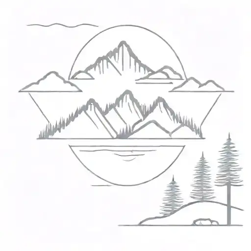 Mountain And Forest Landscape With A Trail Down The Middle