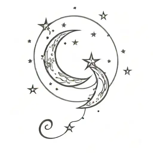 Sea And Moon And Star