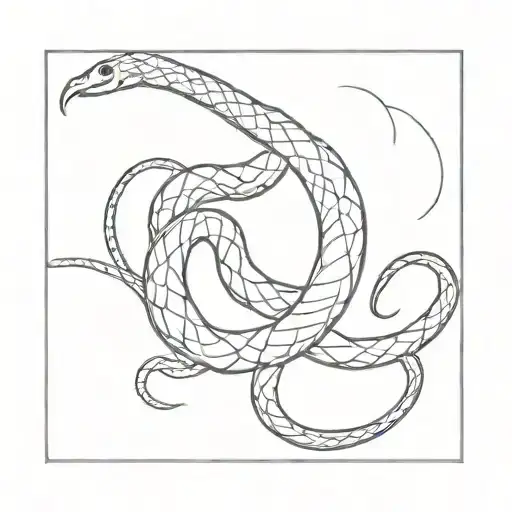 Snake Line Art For Spine