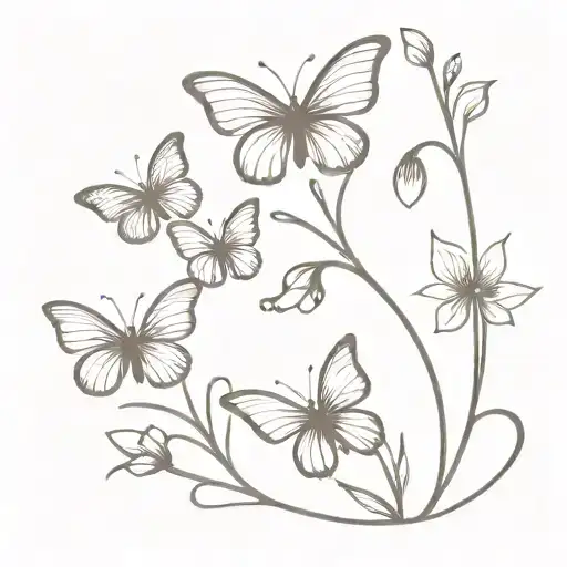 July Birth Flower Small Butterflys Emerging Towards The Top