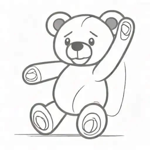 Teddy Bear With One Arm In The Air In Solidarity