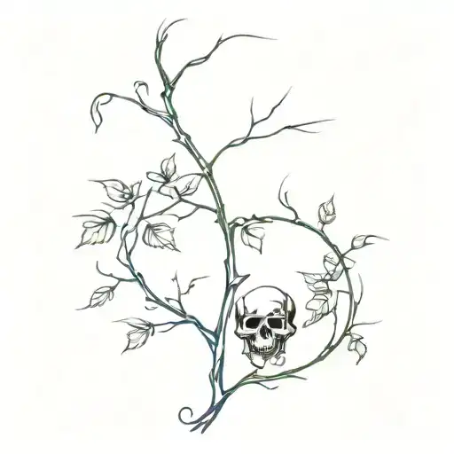 Vine Growing Out Of Skeleton