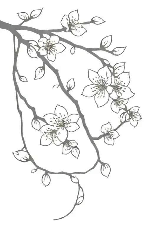 Line Of Cherry Blossoms