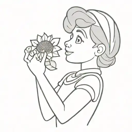 Gus From Cinderella Holding A Sunflower