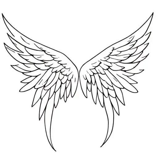 Fine Line Angel Wings