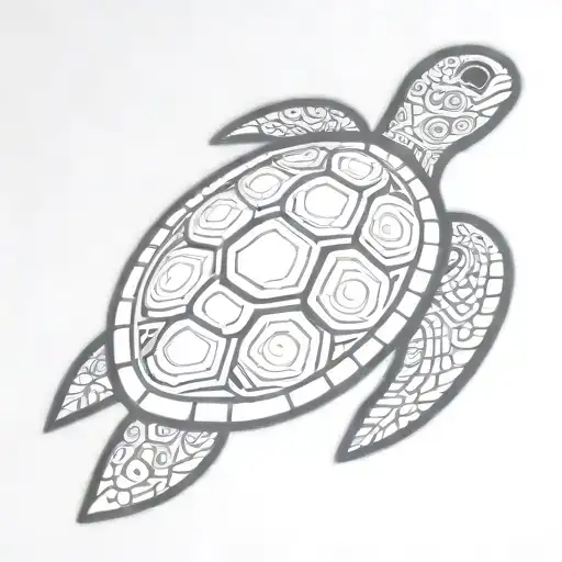 A Maori Design Of A Sea Turtle