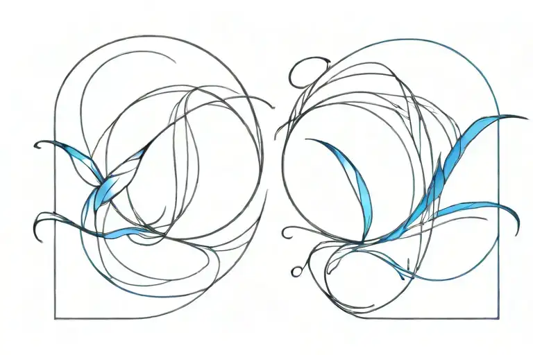 Gemini Sign Mix With Blue Wave