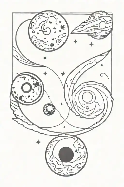 Ying Yang Meteorite Trought The Space