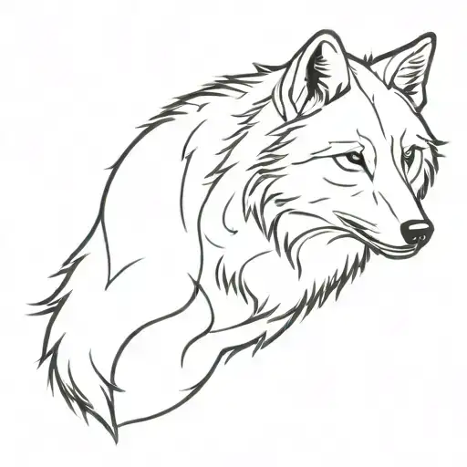 Young Wolf Silhouette