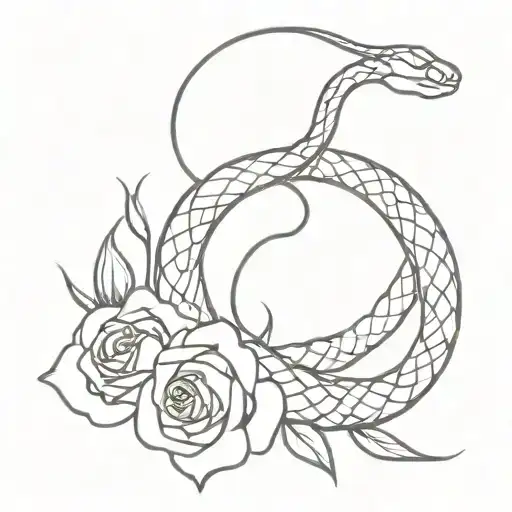 Snake And Rose Wrapped