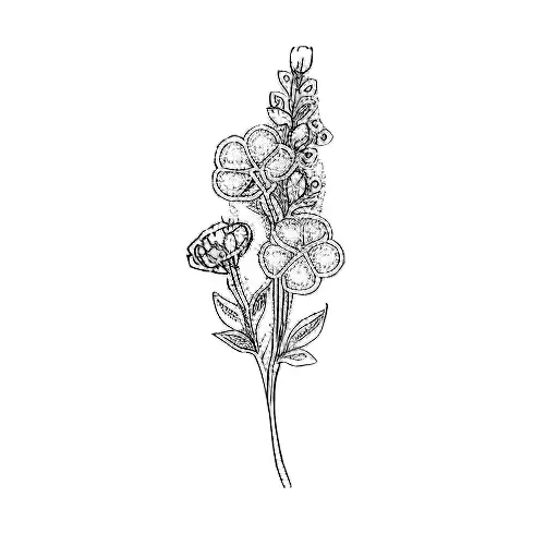 A Flower For Aunt And Niece Fine Line Tattoo For Wrist