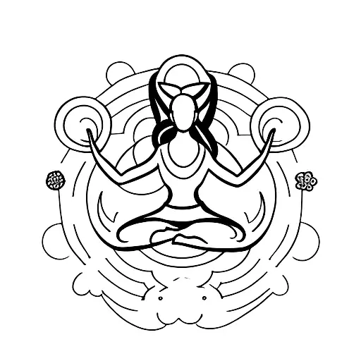 A Person Doing A Yoga Pose On A Beach At Sunset