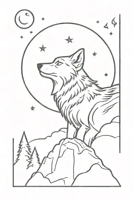 Lone Wolf Howling At The Moon