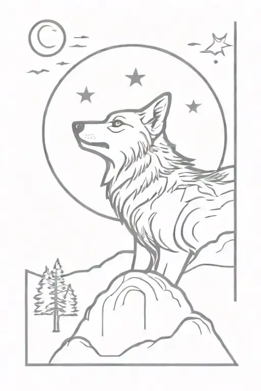 Lone Wolf Howling At The Moon