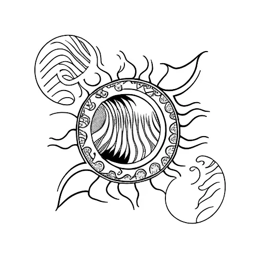 Sun And Wave With Number 12