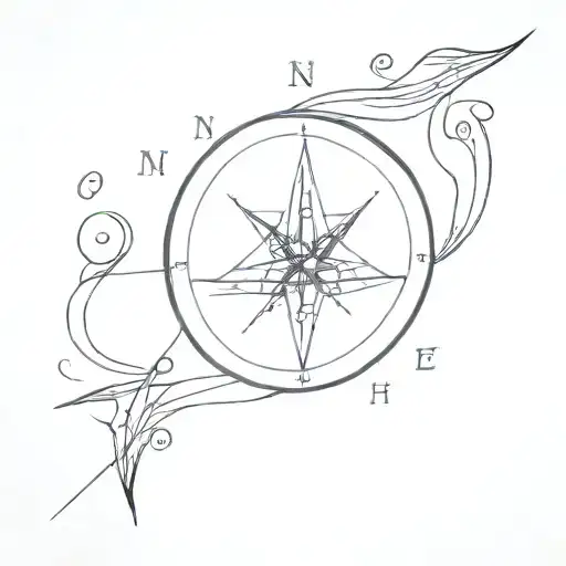 A Compass Pointing North And Necla Writing