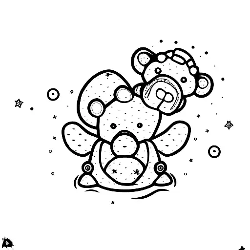 Baby Triceratops Wearing Teddy Bear Costume Sleeping