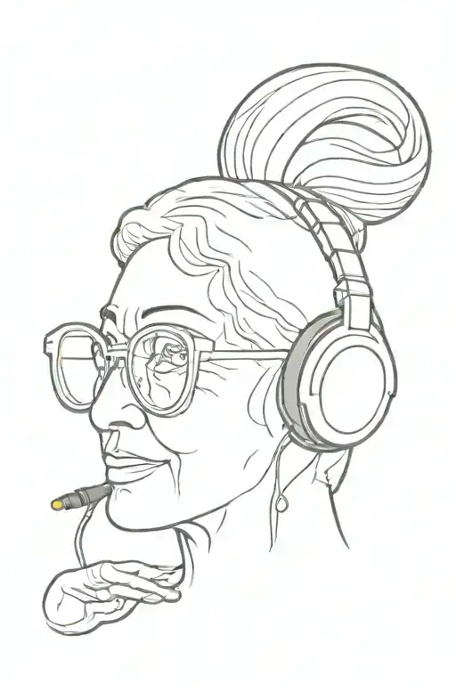 Grandma In Sunglass & Headphone