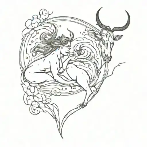 Twins And A Taurus In An Ethereal Scene Togheter With A Scale