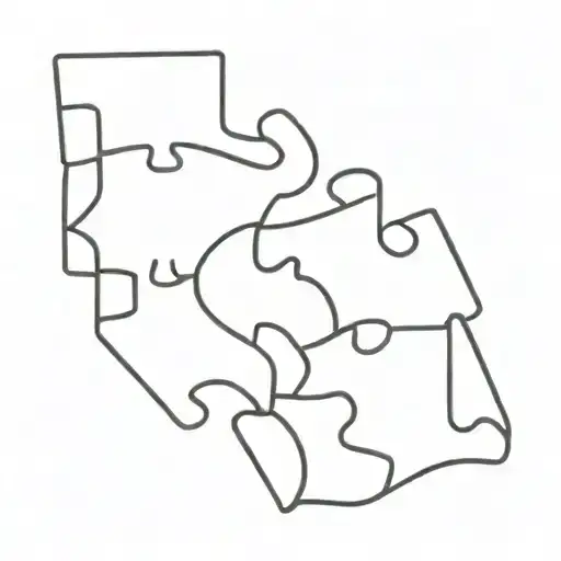 Two Fine Line Puzzle Pieces