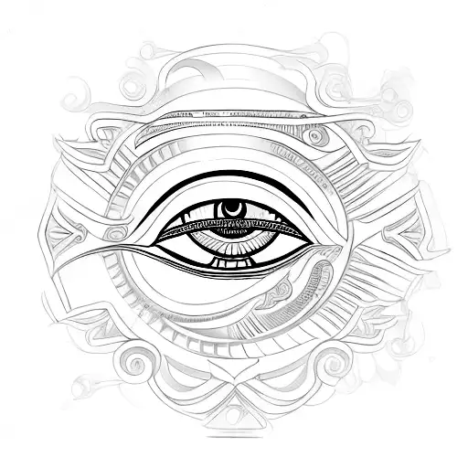 An Intricate Design Of The Eye Of Horus Surrounded By Ancient Egyptian Hieroglyphics
