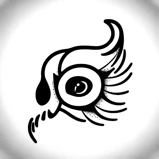 Skull With Parrot Perched On Its Eye