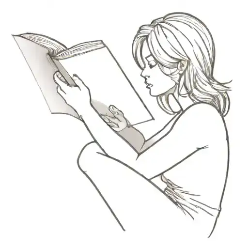 Female Reading A Book Open