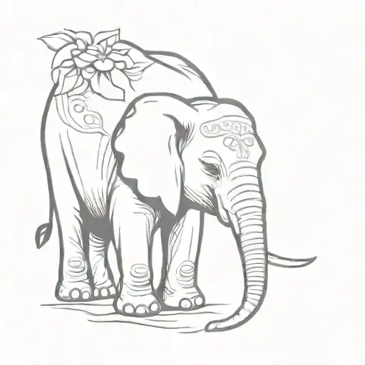 Baby Elephant With Leon Underneath