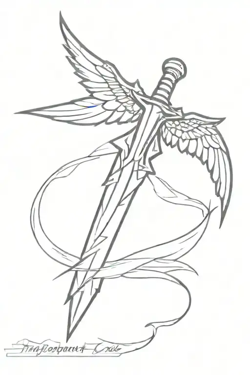 Jagged Dagger With Wings