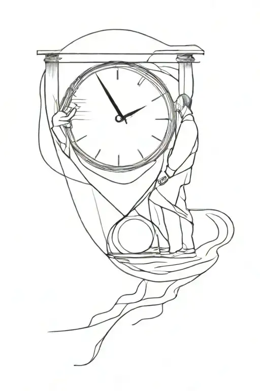 Man Walking Into A Sand Clock