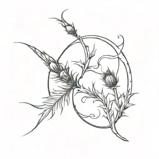Incorporate A Pictish Crescent V-rod Into A Scottish Thistle