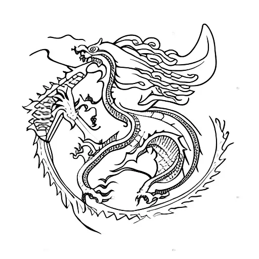 Dragon Chinois Avec Un Coeur