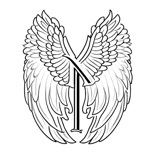Angel Wings With The Initial N