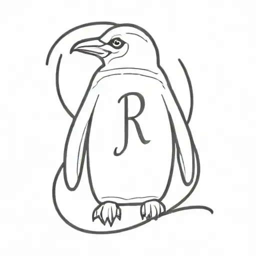 Penguin With Rc Initials