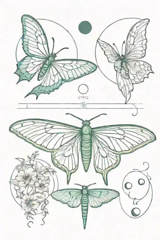 Luna Moth And Moon Phases