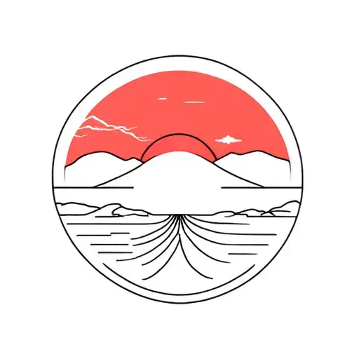 Japan Rising Sun Fuji