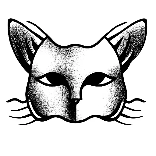 Cat In A Mask With Feathers Holding A Snake Wrench In Lavender