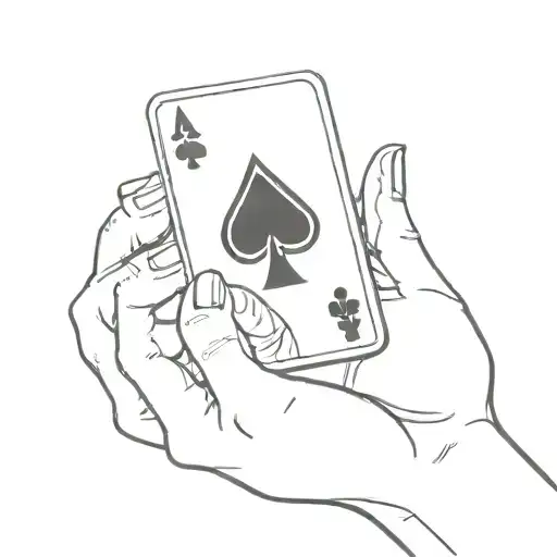 A Hand Holding An Ace Of Spades Card In Between Index And Middle Finger