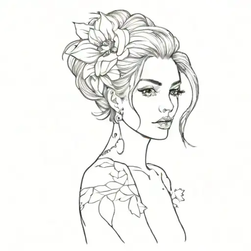 Female Girly Danity Small Line Tatoo