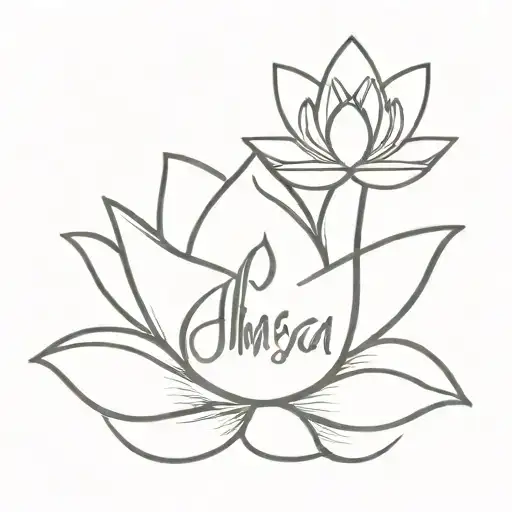 Lettering Ahimsa With Lotus Flower