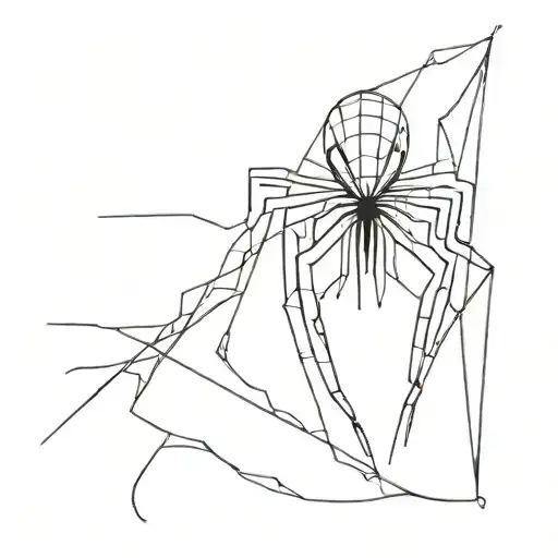 Minimalist Spiderman's Spider Logo With A Thread Weaving