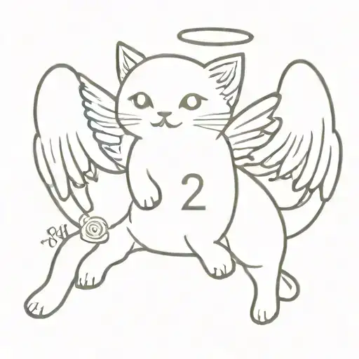Cute Angel Cat With The Date 1-6-2024